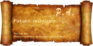 Pataki Aniziusz névjegykártya